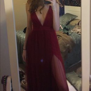 Pleated Tulle Formal Dress